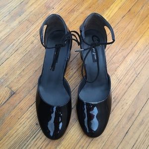 NWOT Paul Green blk patent leather ankle tie shoes